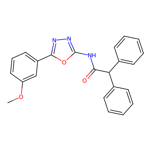 N-[5-(3-methoxyphenyl)-1,3,4-oxadiazol-2-yl]-2,2-diphenylacetamide structure