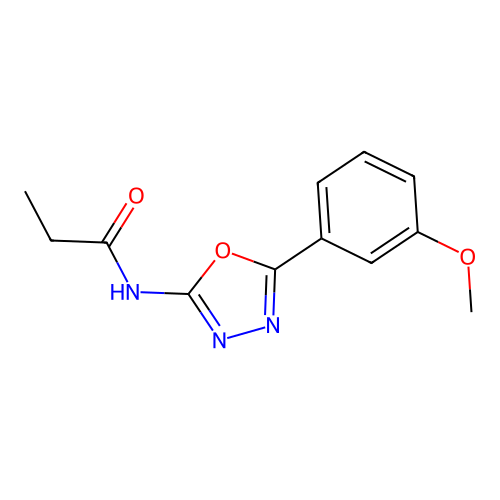 N-[5-(3-methoxyphenyl)-1,3,4-oxadiazol-2-yl]propanamide structure