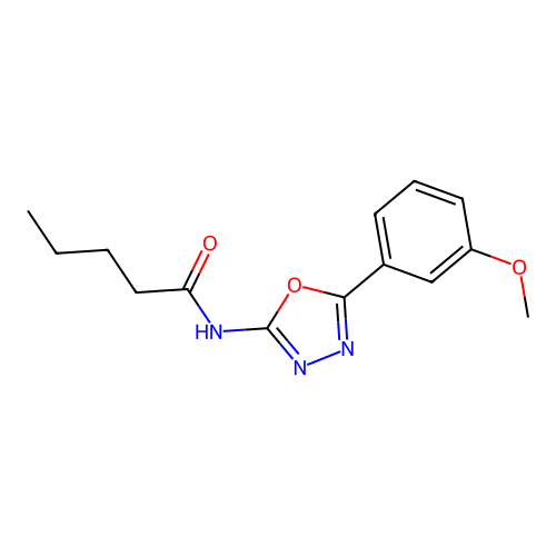 N-(5-(3-methoxyphenyl)-1,3,4-oxadiazol-2-yl)pentanamide structure