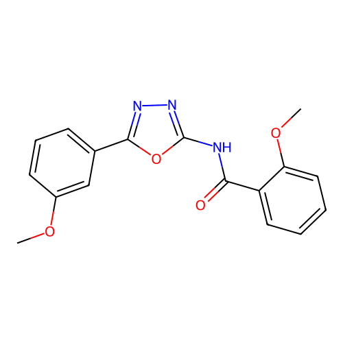 2-methoxy-N-[5-(3-methoxyphenyl)-1,3,4-oxadiazol-2-yl]benzamide structure