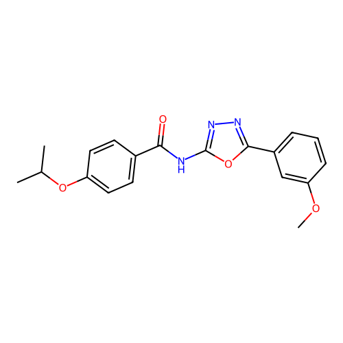 4-isopropoxy-N-(5-(3-methoxyphenyl)-1,3,4-oxadiazol-2-yl)benzamide structure