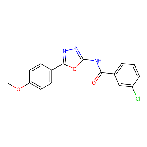 3-chloro-N-[5-(4-methoxyphenyl)-1,3,4-oxadiazol-2-yl]benzamide structure