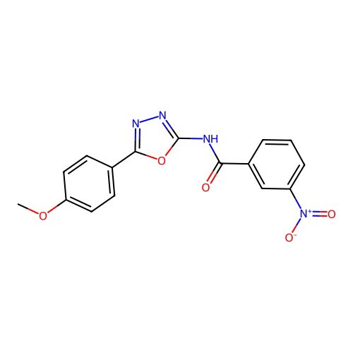 N-[5-(4-methoxyphenyl)-1,3,4-oxadiazol-2-yl]-3-nitrobenzamide structure