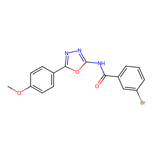 3-bromo-N-[5-(4-methoxyphenyl)-1,3,4-oxadiazol-2-yl]benzamide structure