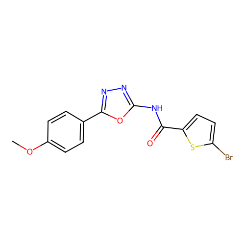 5-bromo-N-[5-(4-methoxyphenyl)-1,3,4-oxadiazol-2-yl]thiophene-2-carboxamide structure