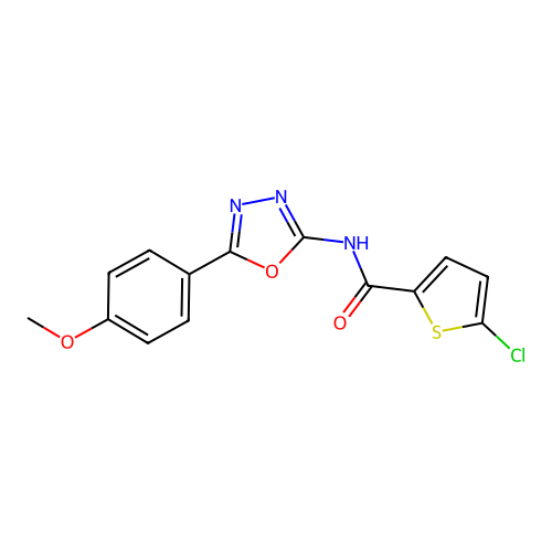 5-chloro-N-(5-(4-methoxyphenyl)-1,3,4-oxadiazol-2-yl)thiophene-2-carboxamide structure
