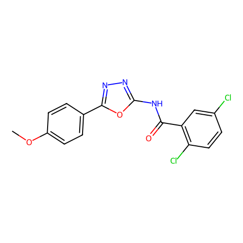 2,5-dichloro-N-[5-(4-methoxyphenyl)-1,3,4-oxadiazol-2-yl]benzamide structure