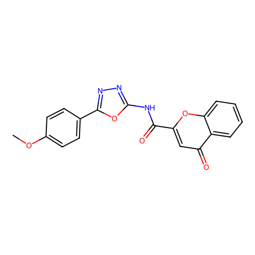 N-[5-(4-methoxyphenyl)-1,3,4-oxadiazol-2-yl]-4-oxochromene-2-carboxamide structure