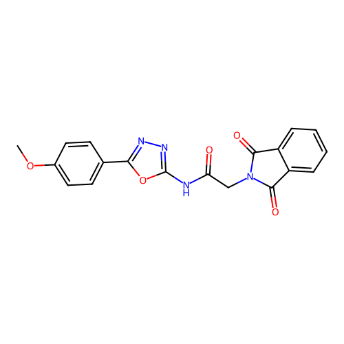 2-(1,3-dioxoisoindol-2-yl)-N-[5-(4-methoxyphenyl)-1,3,4-oxadiazol-2-yl]acetamide structure