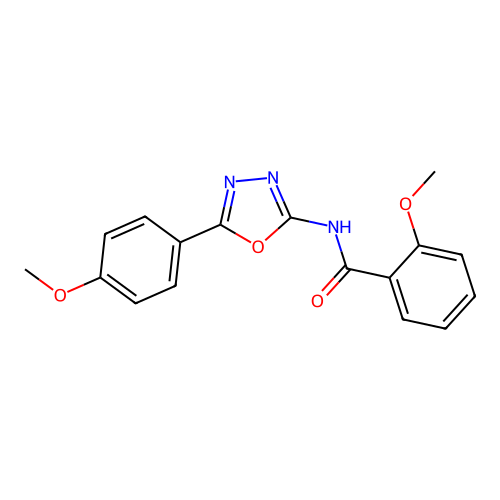2-methoxy-N-[5-(4-methoxyphenyl)-1,3,4-oxadiazol-2-yl]benzamide structure
