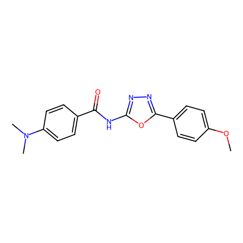 4-(dimethylamino)-N-[5-(4-methoxyphenyl)-1,3,4-oxadiazol-2-yl]benzamide structure
