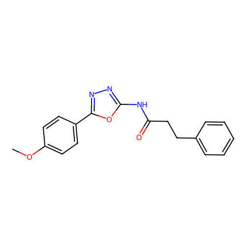 N-[5-(4-methoxyphenyl)-1,3,4-oxadiazol-2-yl]-3-phenylpropanamide structure