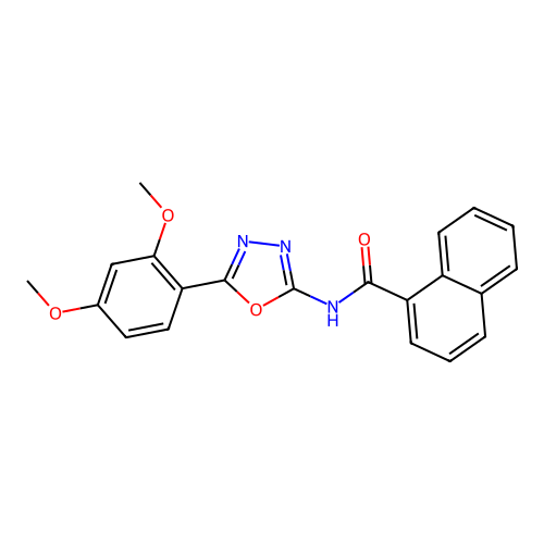 N-(5-(2,4-dimethoxyphenyl)-1,3,4-oxadiazol-2-yl)-1-naphthamide structure