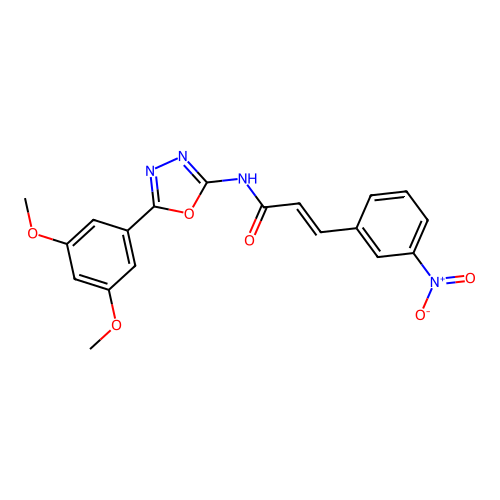 (E)-N-(5-(3,5-dimethoxyphenyl)-1,3,4-oxadiazol-2-yl)-3-(3-nitrophenyl)acrylamide structure