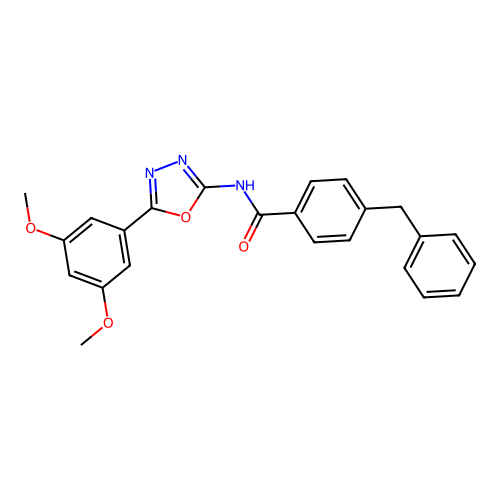 4-benzyl-N-[5-(3,5-dimethoxyphenyl)-1,3,4-oxadiazol-2-yl]benzamide structure