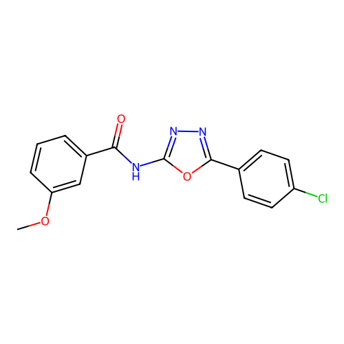 N-[5-(4-chlorophenyl)-1,3,4-oxadiazol-2-yl]-3-methoxybenzamide structure