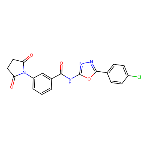 N-[5-(4-chlorophenyl)-1,3,4-oxadiazol-2-yl]-3-(2,5-dioxopyrrolidin-1-yl)benzamide structure