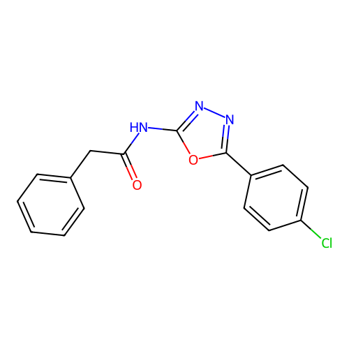 N-[5-(4-chlorophenyl)-1,3,4-oxadiazol-2-yl]-2-phenylacetamide structure