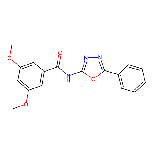 3,5-dimethoxy-N-(5-phenyl-1,3,4-oxadiazol-2-yl)benzamide structure