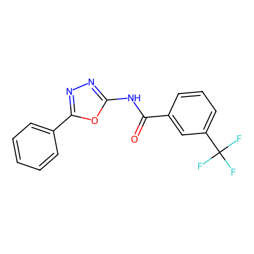 N-(5-phenyl-1,3,4-oxadiazol-2-yl)-3-(trifluoromethyl)benzamide structure