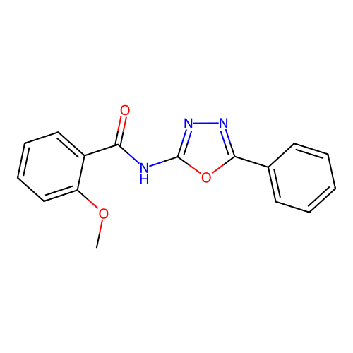 2-methoxy-N-(5-phenyl-1,3,4-oxadiazol-2-yl)benzamide structure