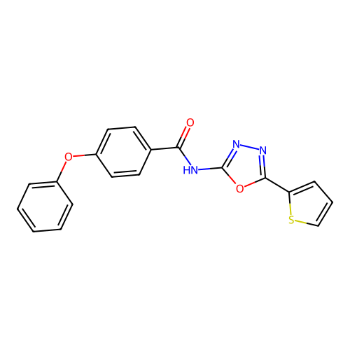 4-phenoxy-N-(5-(thiophen-2-yl)-1,3,4-oxadiazol-2-yl)benzamide structure