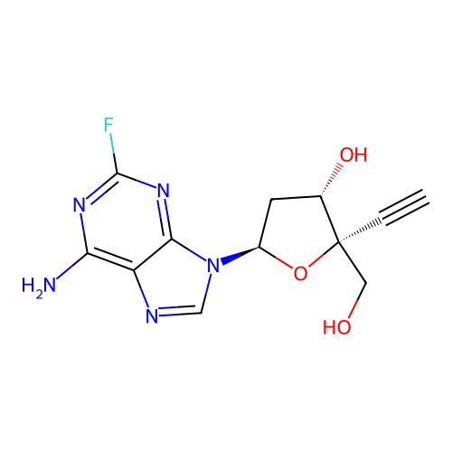2'-Deoxy-4'-C-ethynyl-2-fluoroadenosine structure