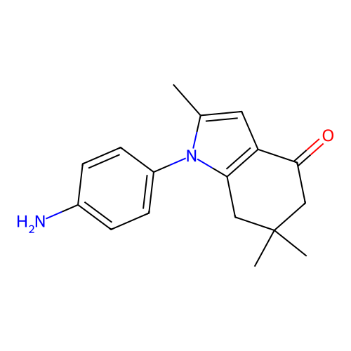1-(4-Aminophenyl)-2,6,6-trimethyl-5,6,7-trihydroindol-4-one structure