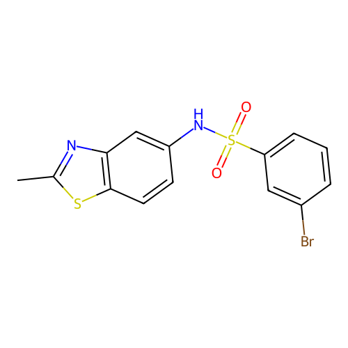 3-bromo-N-(2-methyl-1,3-benzothiazol-5-yl)benzenesulfonamide structure