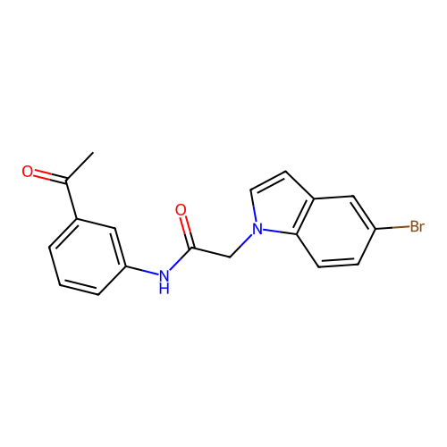 N-(3-acetylphenyl)-2-(5-bromo-1H-indol-1-yl)acetamide structure