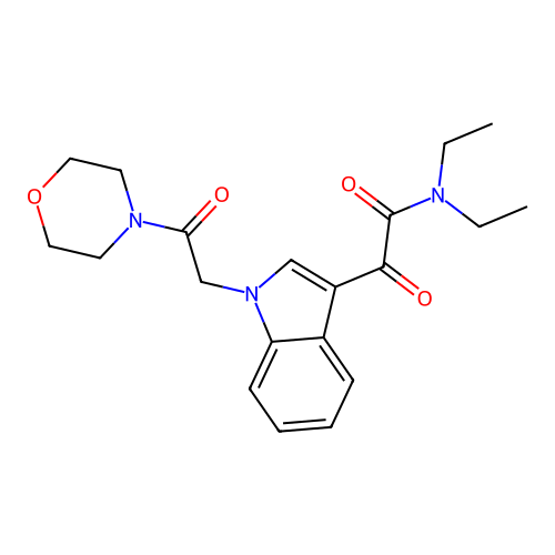 N,N-diethyl-2-(1-(2-morpholino-2-oxoethyl)-1H-indol-3-yl)-2-oxoacetamide structure