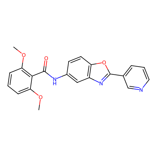 2,6-dimethoxy-N-[2-(pyridin-3-yl)-1,3-benzoxazol-5-yl]benzamide structure