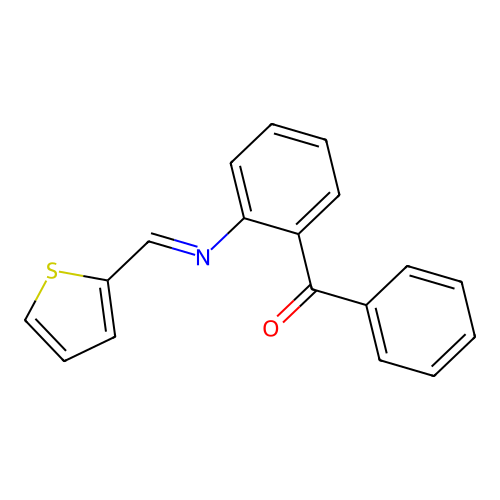 Phenyl(2-((2-thienylmethylene)amino)phenyl)methanone structure