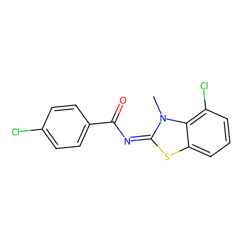 (E)-4-chloro-N-(4-chloro-3-methylbenzo[d]thiazol-2(3H)-ylidene)benzamide structure
