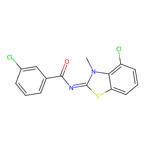 3-chloro-N-(4-chloro-3-methyl-1,3-benzothiazol-2-ylidene)benzamide structure