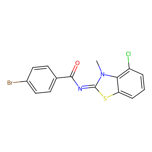 (E)-4-bromo-N-(4-chloro-3-methylbenzo[d]thiazol-2(3H)-ylidene)benzamide structure