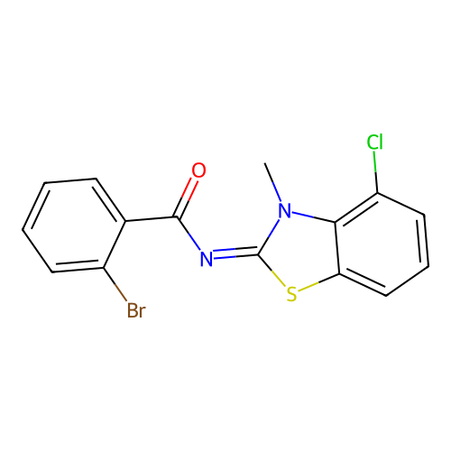 (E)-2-bromo-N-(4-chloro-3-methylbenzo[d]thiazol-2(3H)-ylidene)benzamide structure
