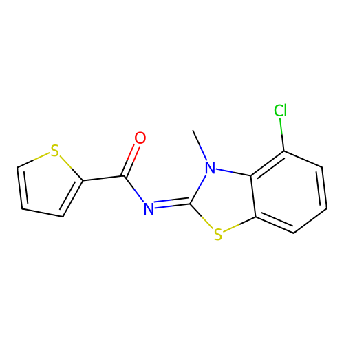 (E)-N-(4-chloro-3-methylbenzo[d]thiazol-2(3H)-ylidene)thiophene-2-carboxamide structure