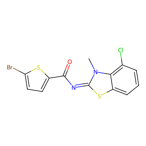 (E)-5-bromo-N-(4-chloro-3-methylbenzo[d]thiazol-2(3H)-ylidene)thiophene-2-carboxamide structure