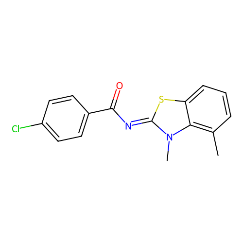 (E)-4-chloro-N-(3,4-dimethylbenzo[d]thiazol-2(3H)-ylidene)benzamide structure