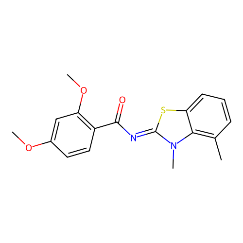 (E)-N-(3,4-dimethylbenzo[d]thiazol-2(3H)-ylidene)-2,4-dimethoxybenzamide structure