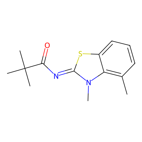 (Z)-N-(3,4-dimethylbenzo[d]thiazol-2(3H)-ylidene)pivalamide structure
