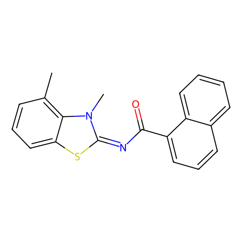 (E)-N-(3,4-dimethylbenzo[d]thiazol-2(3H)-ylidene)-1-naphthamide structure