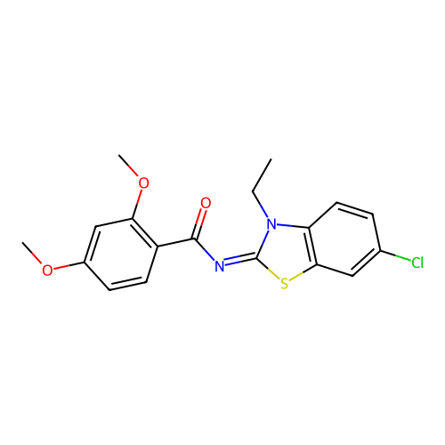 (E)-N-(6-chloro-3-ethylbenzo[d]thiazol-2(3H)-ylidene)-2,4-dimethoxybenzamide structure