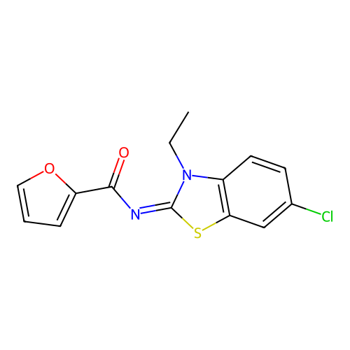 (E)-N-(6-chloro-3-ethylbenzo[d]thiazol-2(3H)-ylidene)furan-2-carboxamide structure
