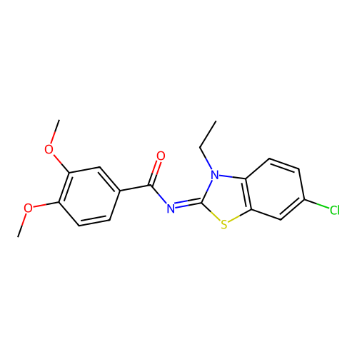 (E)-N-(6-chloro-3-ethylbenzo[d]thiazol-2(3H)-ylidene)-3,4-dimethoxybenzamide structure