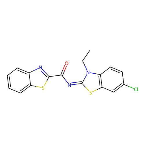 (E)-N-(6-chloro-3-ethylbenzo[d]thiazol-2(3H)-ylidene)benzo[d]thiazole-2-carboxamide structure