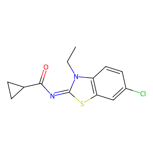 (E)-N-(6-chloro-3-ethylbenzo[d]thiazol-2(3H)-ylidene)cyclopropanecarboxamide structure