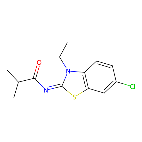 (E)-N-(6-chloro-3-ethylbenzo[d]thiazol-2(3H)-ylidene)isobutyramide structure