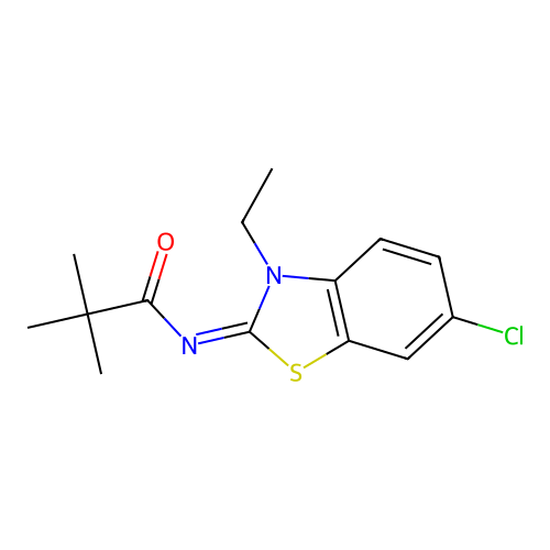 (E)-N-(6-chloro-3-ethylbenzo[d]thiazol-2(3H)-ylidene)pivalamide structure